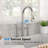 Bridge Kitchen Faucet With Pull-Down Sprayer, 3 Hole Gooseneck Faucet-112473681