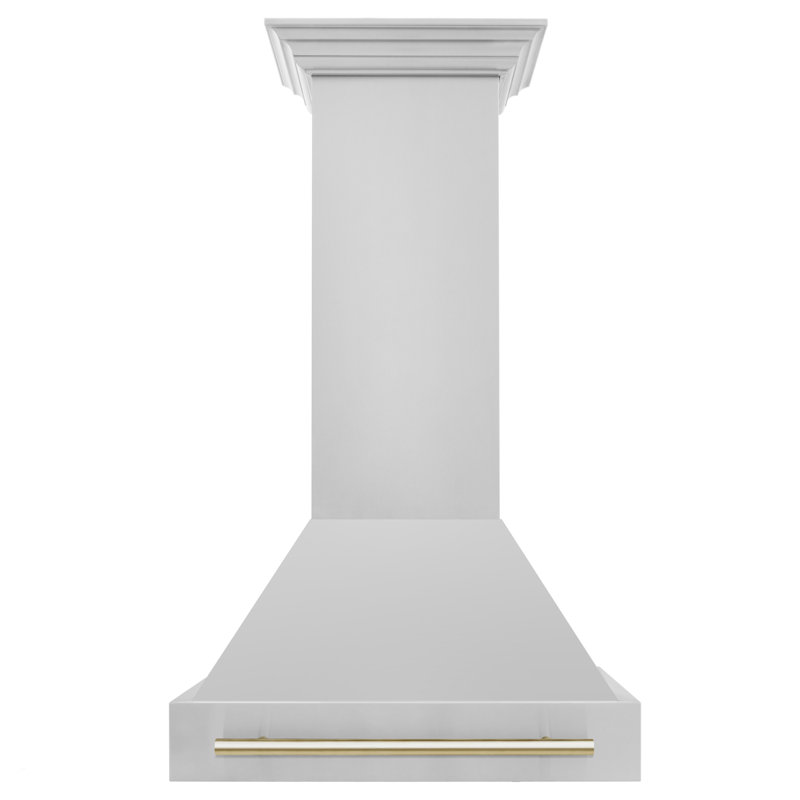 ZLINE Autograph Edition 30 in. Stainless Steel Range Hood with Stainless Steel Shell and Handle, Gold