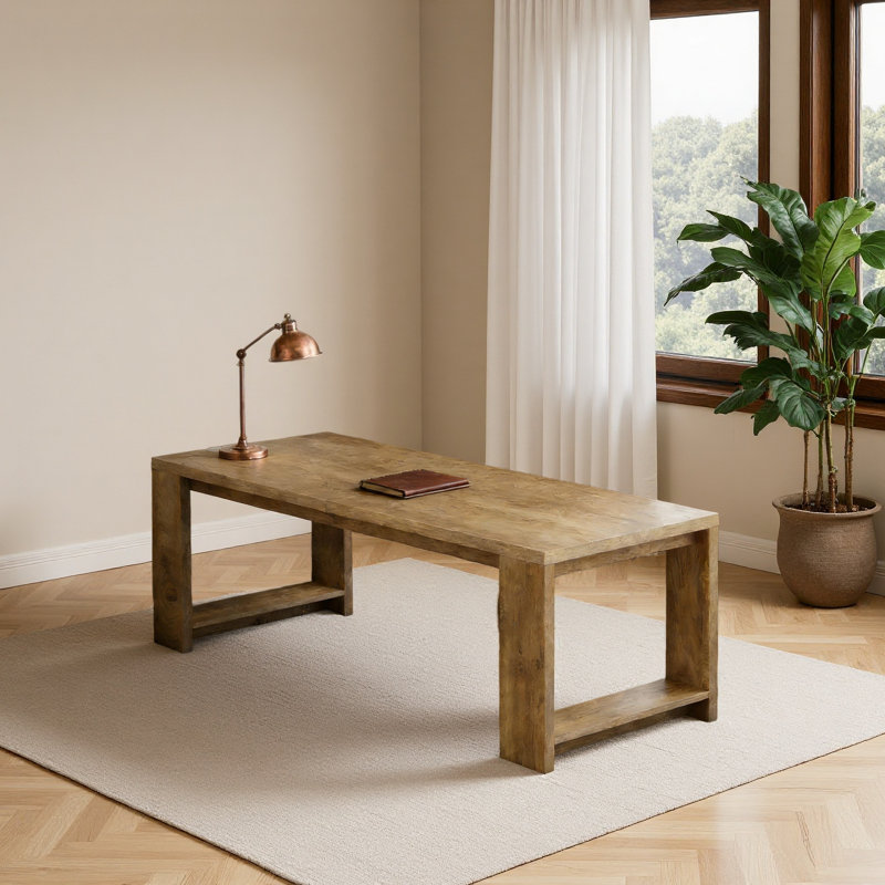 Roomy Office Desk,Computer Desk,Conference Table,Dual Workstation, Oak
