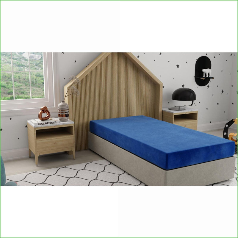 Matelas KidsPedic de BedTech, matelas simple imperméable 7 po | Mousse | Bleu ciel, Lit simple