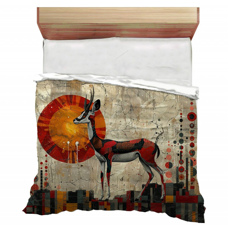 Mirrored Antelope Animals Comforter, Twin Extra Long Comforter