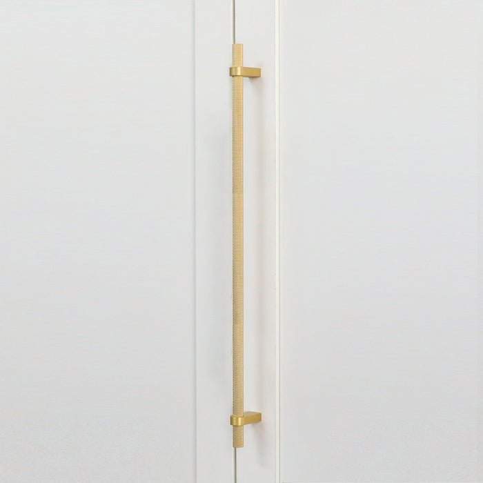 Redefine Hardware Aspen Brass Knurled Large Cabinet Pull Handle 18" Inch Length