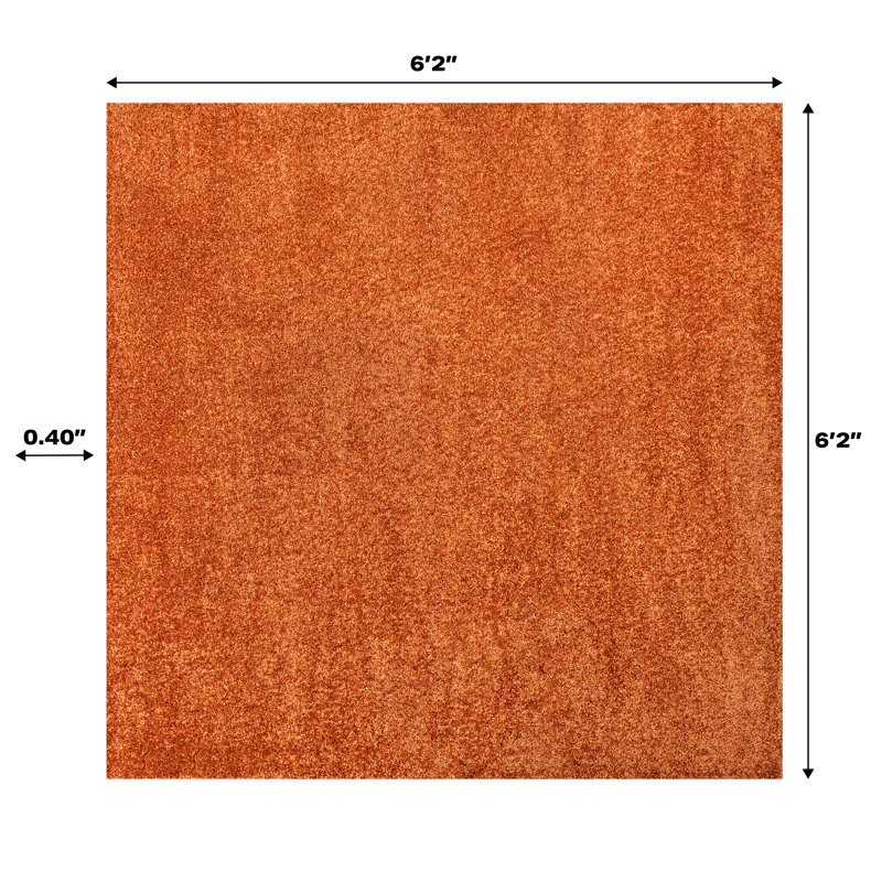 Tapis orange Antto, Carré 6 pi 2 po
