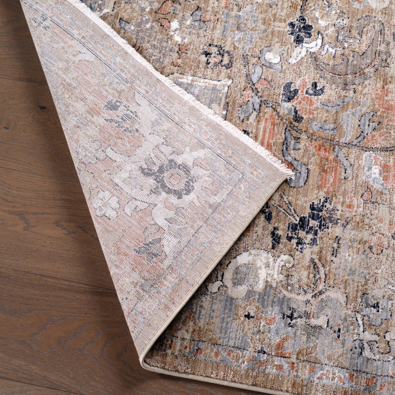 Finnuala Medallion Tan/Gray Area Rug, Rectangle 8' x 10'6"