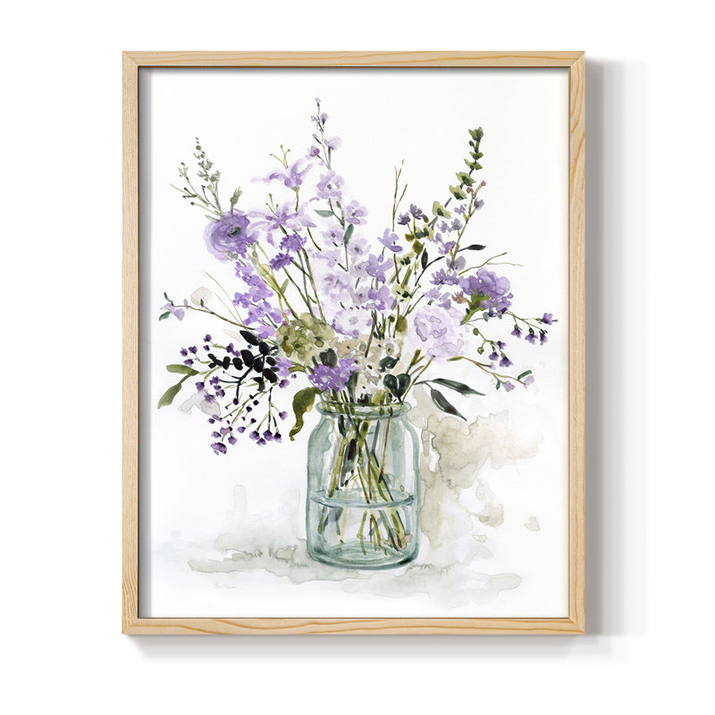«Mauve Passion II», reproduction encadrée - bois massif, Naturel, H 21 po x l 17 po