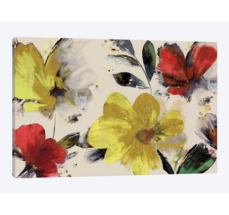 « doux fleuris », reproduction sur toile, H 40 po x l 60 po x P 1,5 po, Toile tendue, Pas de tapis