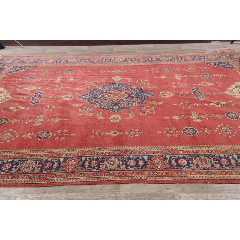 One-of-a-Kind 8'11" X 11'2" 1970s Wool Area Rug in Red