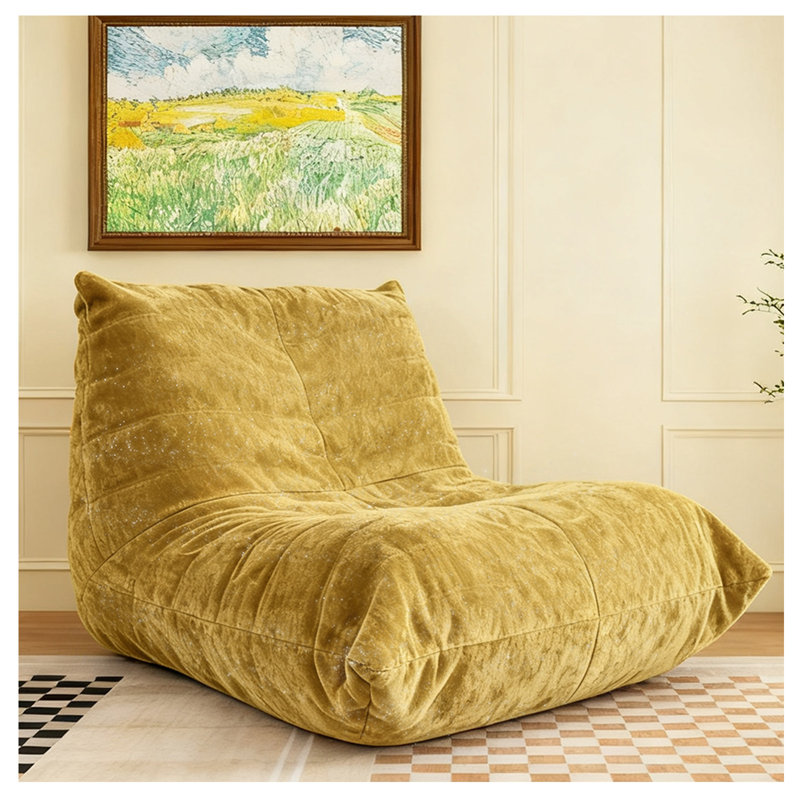 Fauteuil à billes ergonomique avec support corporel à 5 positions FTMMC-Huise, Velours côtelé gris chaud