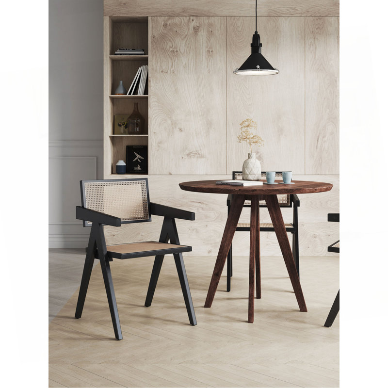 Fauteuil noir et naturel, Noir/naturel