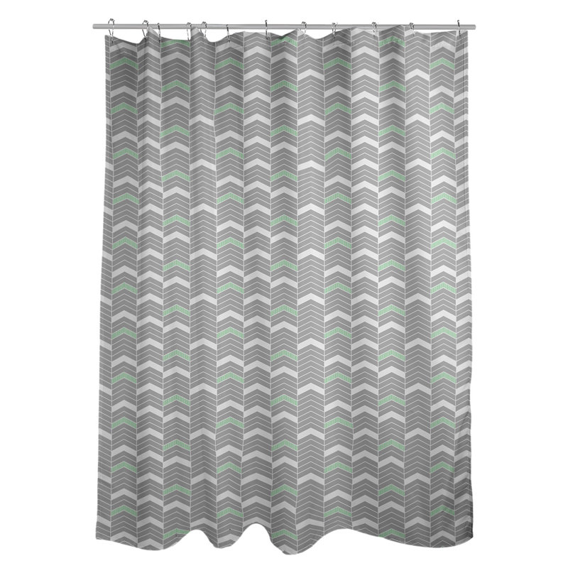 Rideau de douche simple à chevrons, Vert
