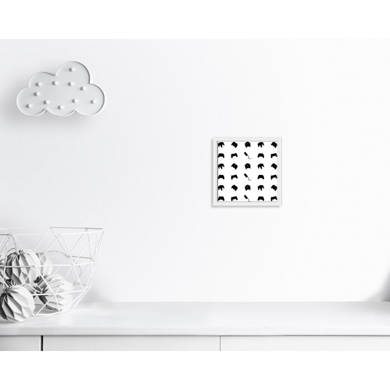 Imprimé papier à motif de joueur, H 13 po x l 13 po x P 1,19 po, Encadré de boîte blanc