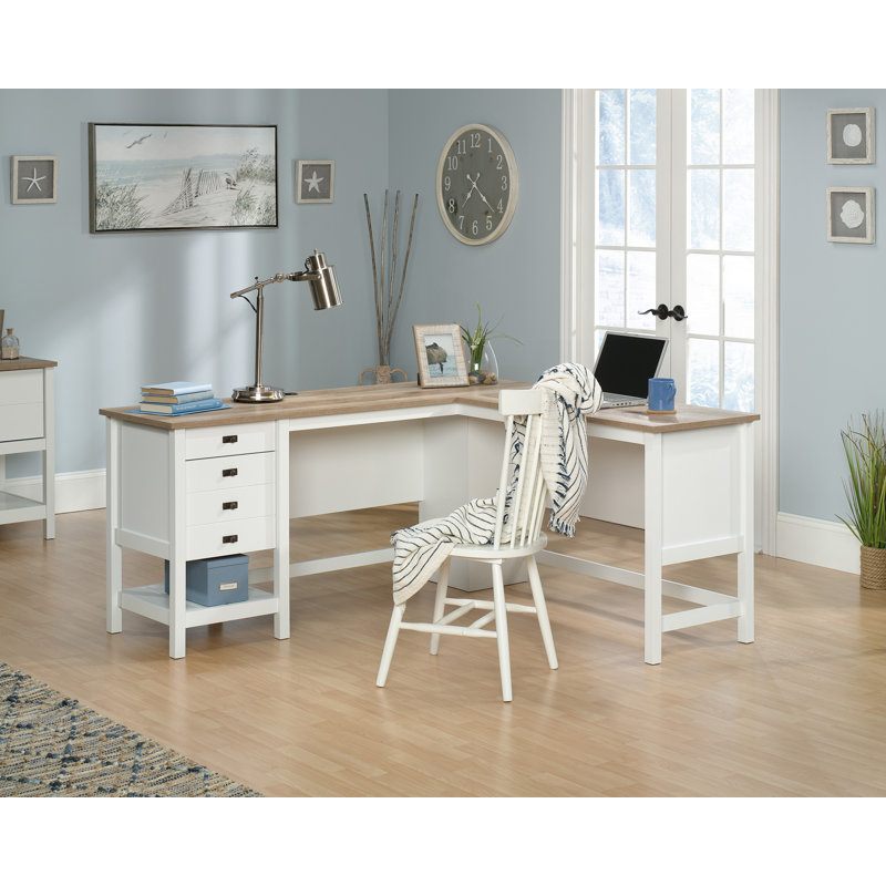 Bureau en L Cottage Road, Brun clair / jaune