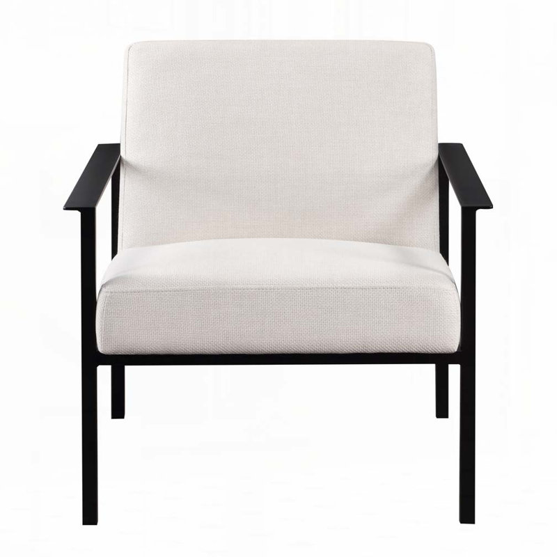 Fauteuil en métal, Blanc cassé