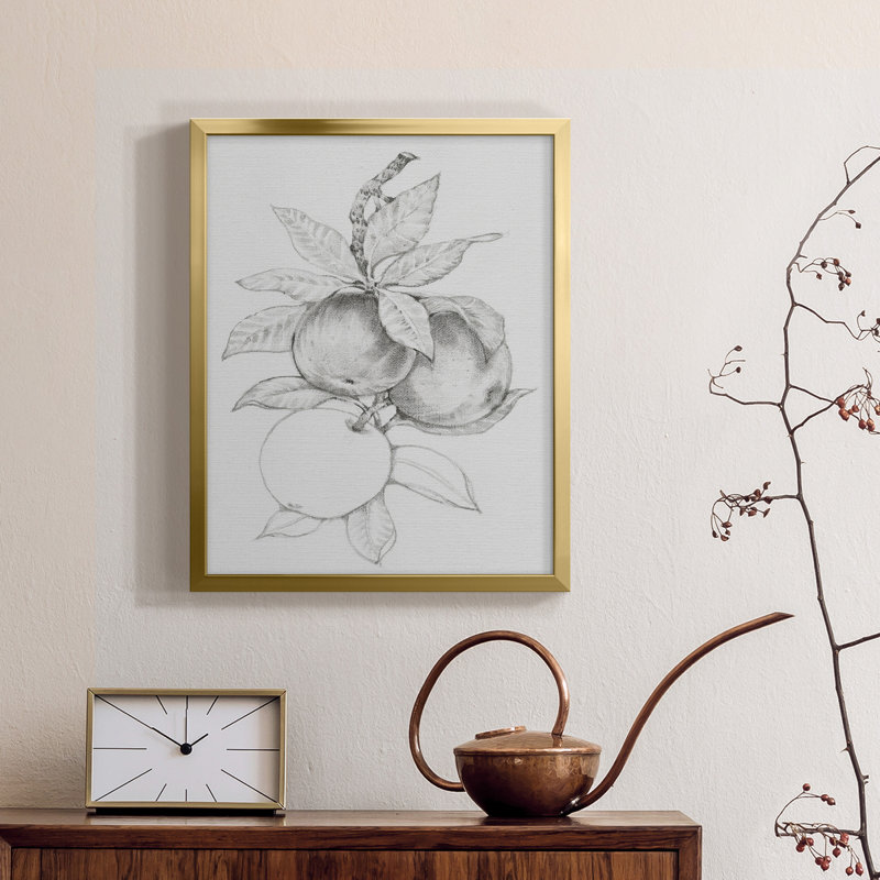 Branche de fruits II - Toile encadrée de qualité supérieure - prête à être accrochée, H 19 po x l 16 po x P 1,5 po
