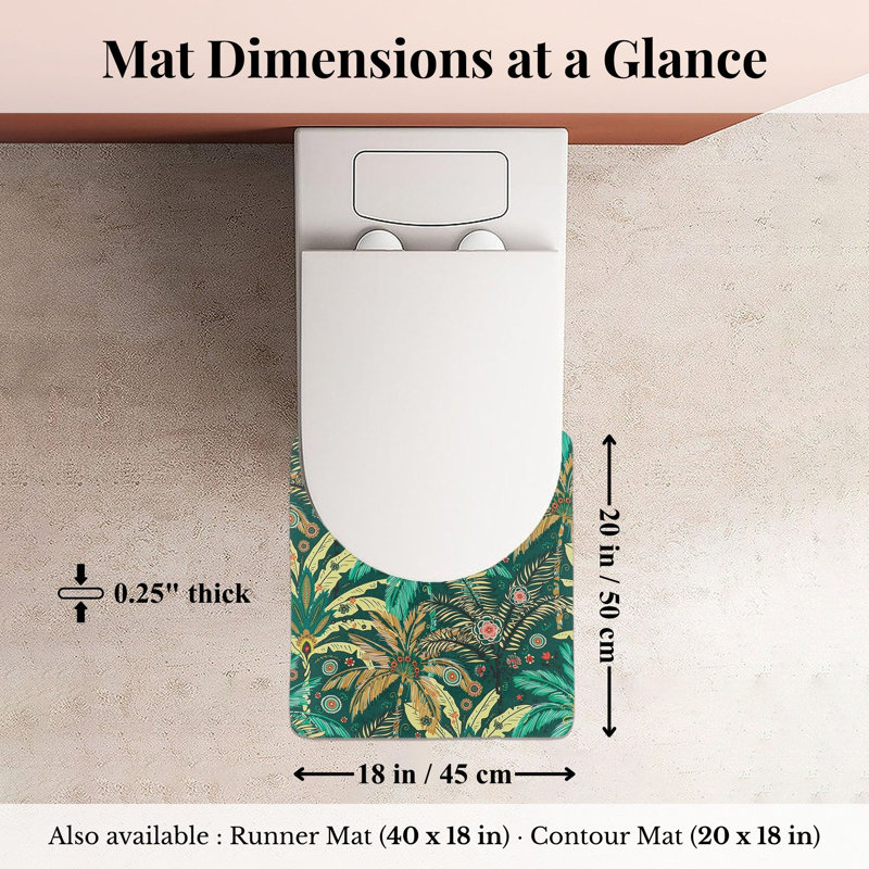 Tapis décoratif pour salle de bain 20 x 18 - Tapis ultra-absorbant à séchage rapide avec envers en caoutchouc antidérapant
