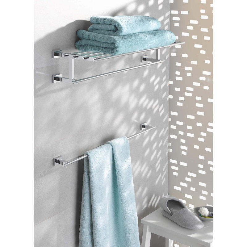 Modern Chrome Wall Mounted Single Towel Bar
