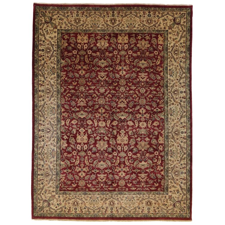 Woven Concepts Oriental Hand-knotted Wool Area Rug In Burgundy Beige 