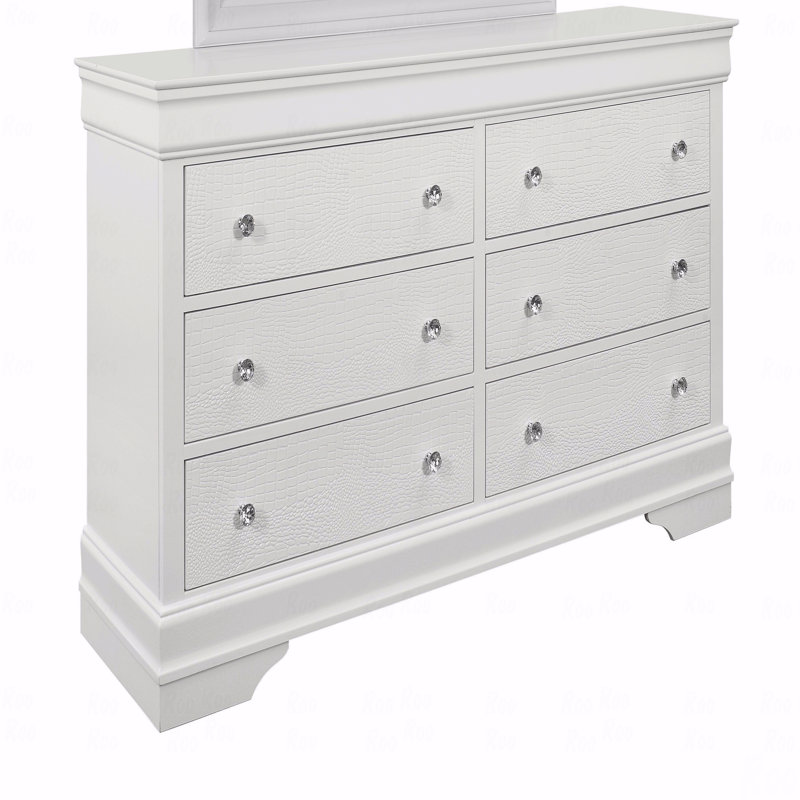 Commode blanche crocodile métallique, Blanc