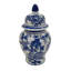 Grand pot Classic Chinoiserie pour la décoration intérieure - Pot de table décoratif en céramique avec couvercle pour tablette et plateau de table - Bleu et blanc-2094735067