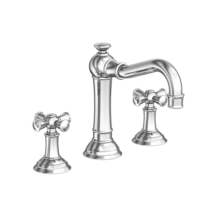 Jacobean Widespread Bathroom Faucet with Drain Assembly, Polished Chrome