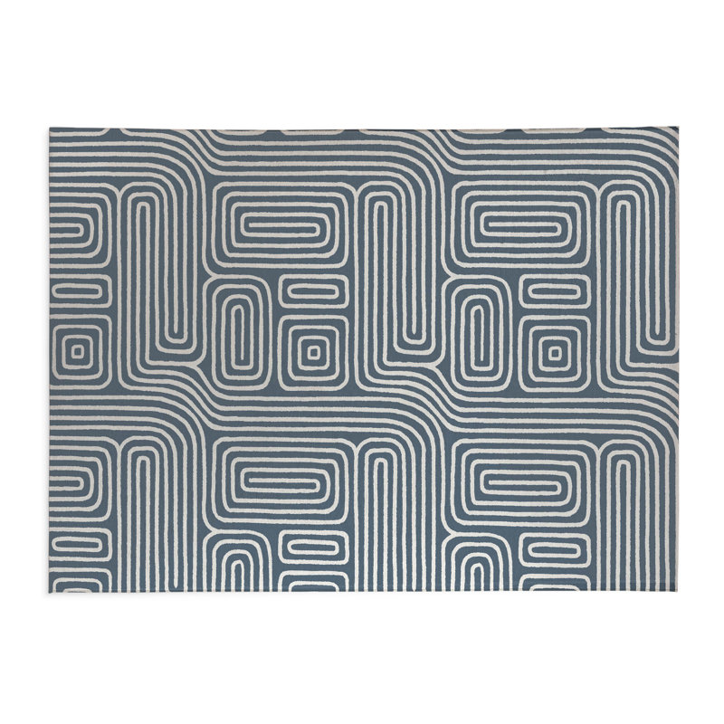 Tapis de bureau léger Timeless Walk, L 3 pi x L 2 pi, Bleu