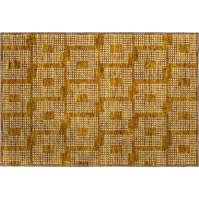 Premium Machine Washable Prisco Terracotta Rug