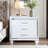 Nightstands With Mirror Frame Accents, Bedside Table With Two Drawers And One Hidden Drawer, End Table With Crystal Pull