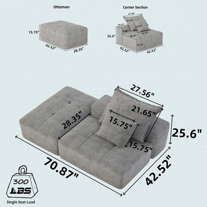 Canapé modulaire surdimensionné Boneless, Noir