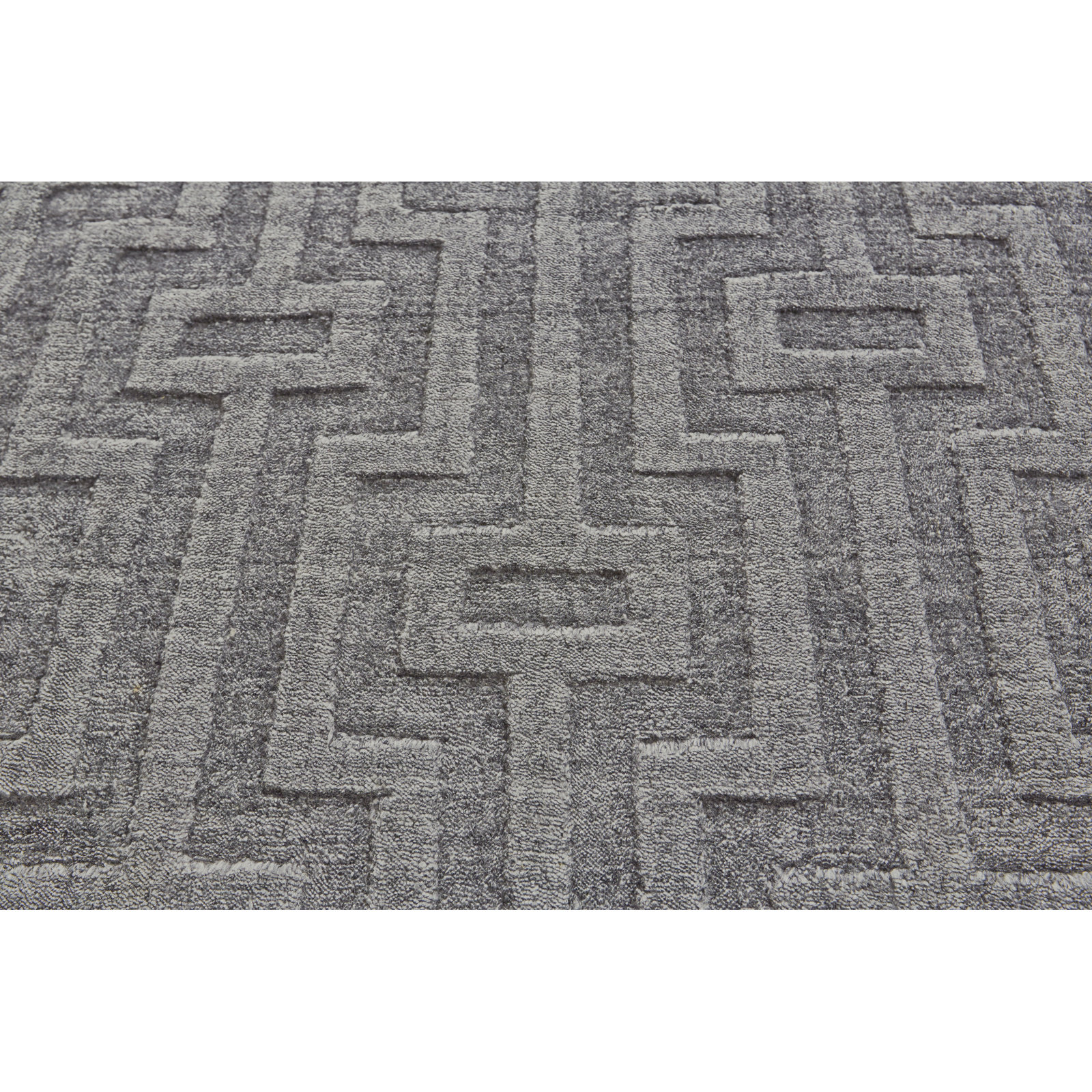 Marcia Dark Silver Gray Hand-Woven Geometric Rug, Rectangle 2' x 3'