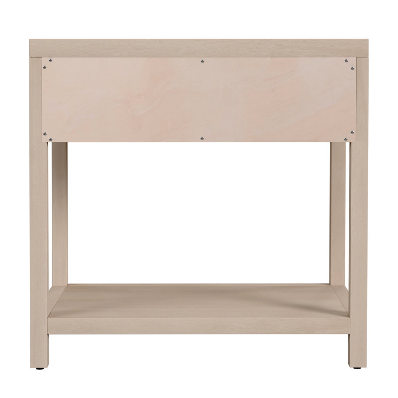 Nora 30 in. W Wood 1 Drawer Wide Nightstand with Shelf, Antique Taupe