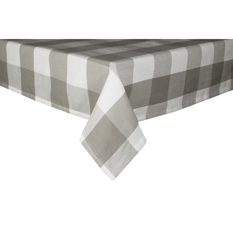 Gracehill Checkered 100% Cotton Tablecloth, 60" x 84", Gray