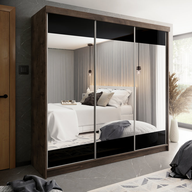 Alyster Laminate Wardrobe, Dark Brown/Black