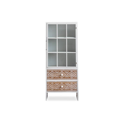 Walnut + White Manufactured Wood Display Cases