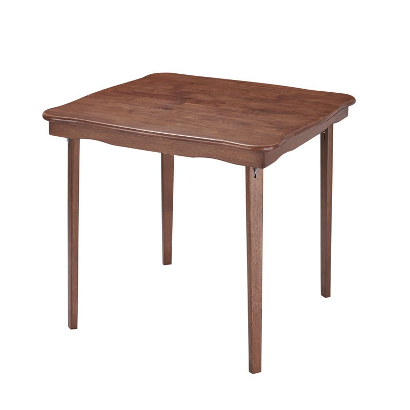 Cherry Scalloped Edge Hardwood Folding Card Table