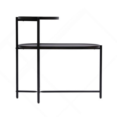 Tables basses d'appoint modernes à 2 niveaux avec tablette de rangement en bois