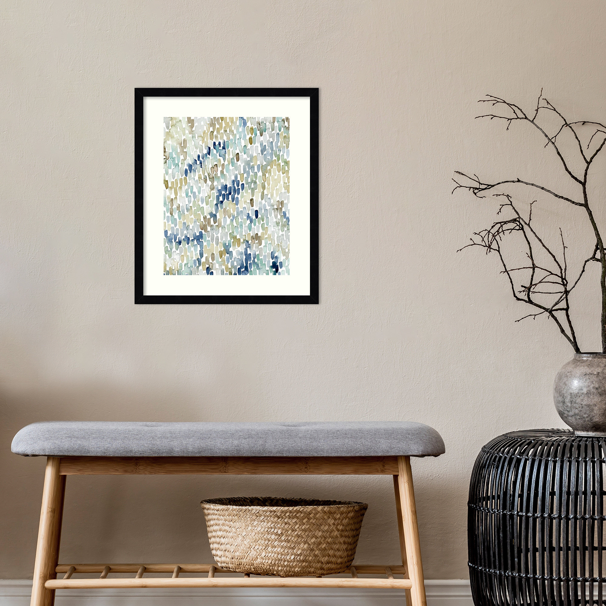River Wavelets I by Grace Popp, Black Framed Paper, 20" H x 17" W