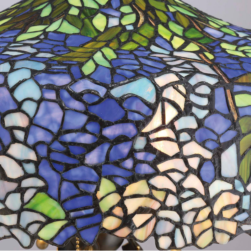 27" Multicolor Stained Glass Table Lamp with Oil Rubbed Base