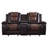 Gurutz Traditional 76" Faux Leather Double Glider Reclining Loveseat with Center Storage Console, Tab Pull Reclining & Gentle Gliding Motion-1245628974