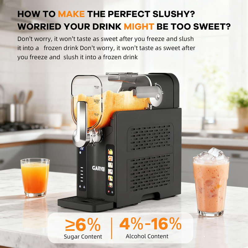 88 oz Slushie Machine, No Ice Needed Frozen Drink Maker with LED Display, 6 Preset Programs, Quiet Compressor for Margaritas, Frappés, Smoothies & Ice Cream