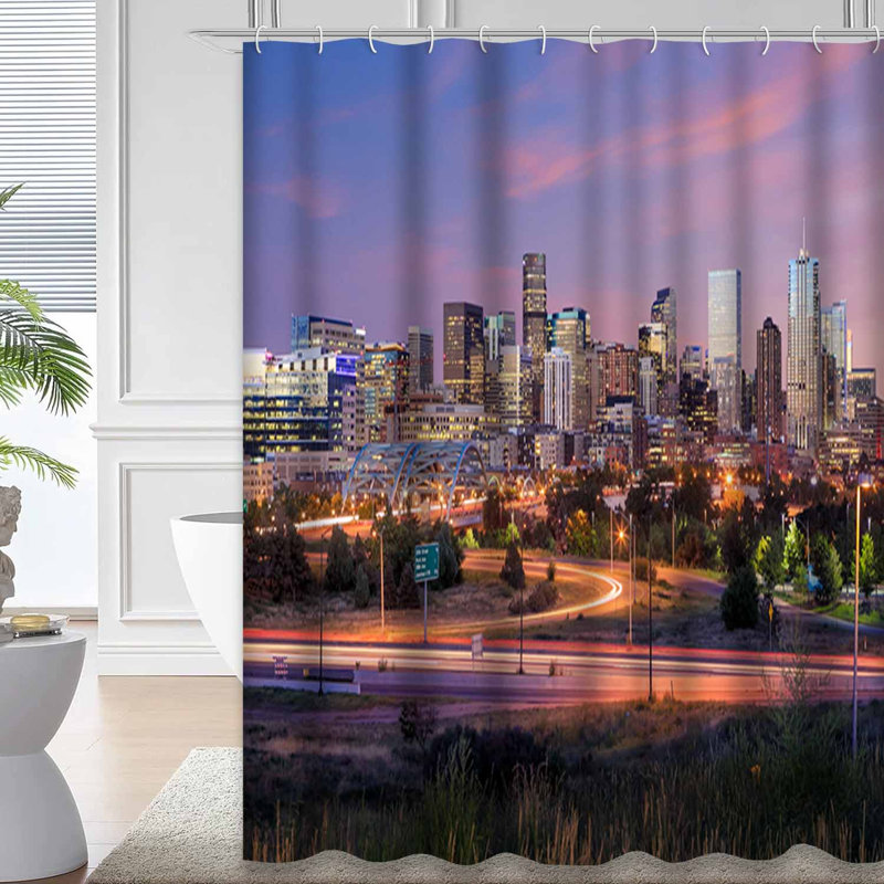 Rideau de douche Colorado City Skyline, L 72 po x l 84 po