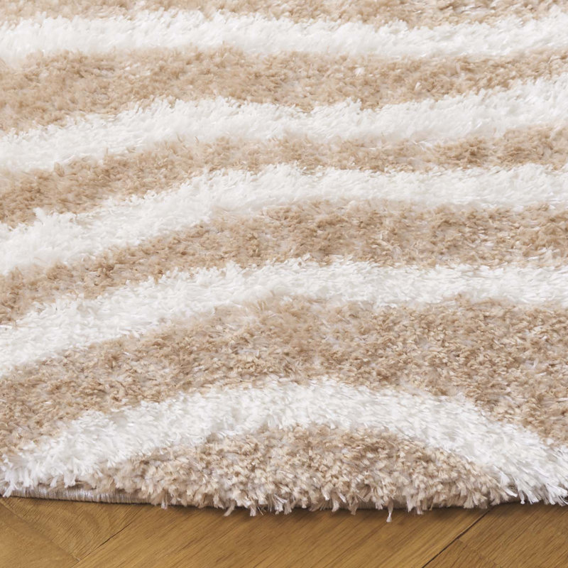 Kadeejah Tahoe Shag Performance Abstract Rug, Round 6'7"