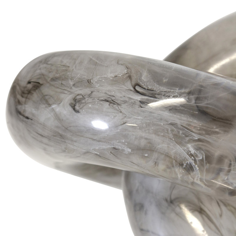 Knot Sculpture - White & Black Marble