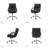 Pell Swivel Tilting Leather Upholstered Office Chair with Adjustable Height-296613961