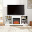 Meuble télé électrique pour foyer avec température réglable - l 58 po x P 15,5 po x H 24,4 po, console blanche, l 58 po, flamme, 62 po