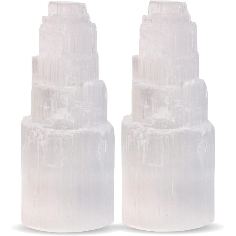 Tours en cristal de sélénite Drazic 10 cm - Idéal pour améliorer votre espace spirituel