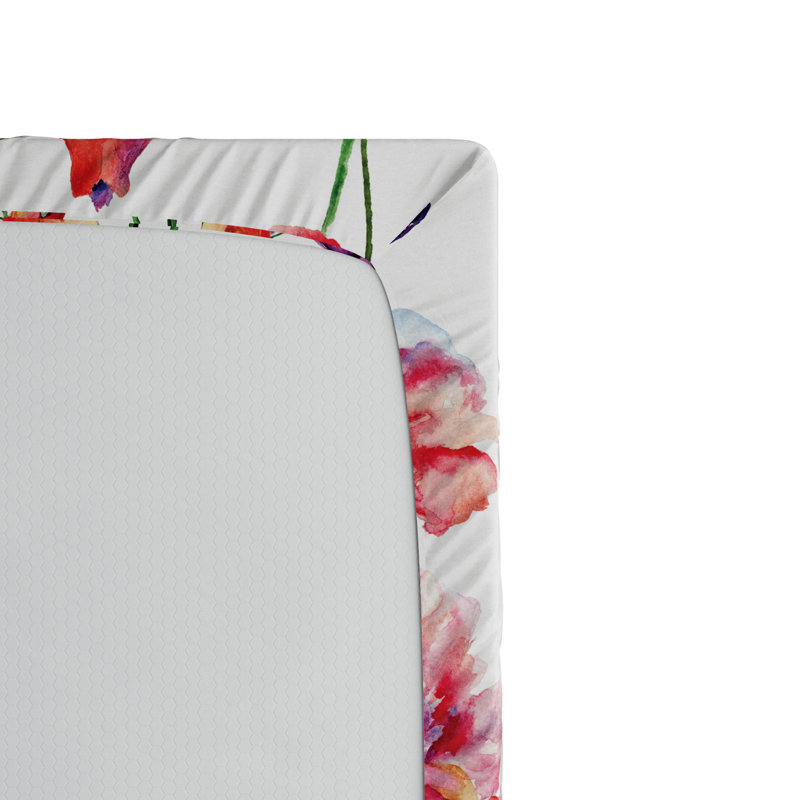 Microfiber Floral Fitted Sheet, Full Fitted Sheet