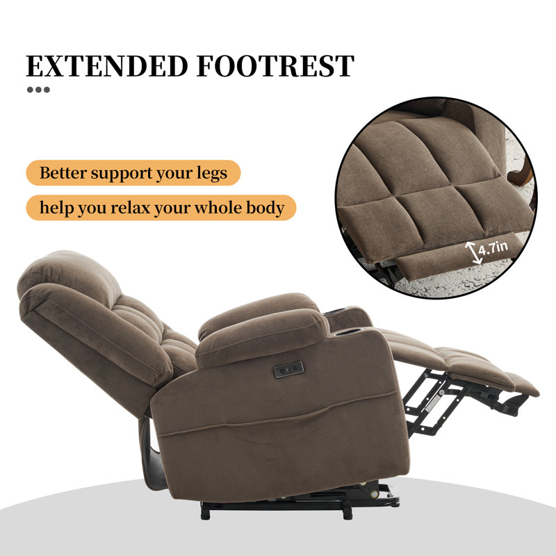 Power Lift Recliner Chair with Massage and Heat for Elders, Brown