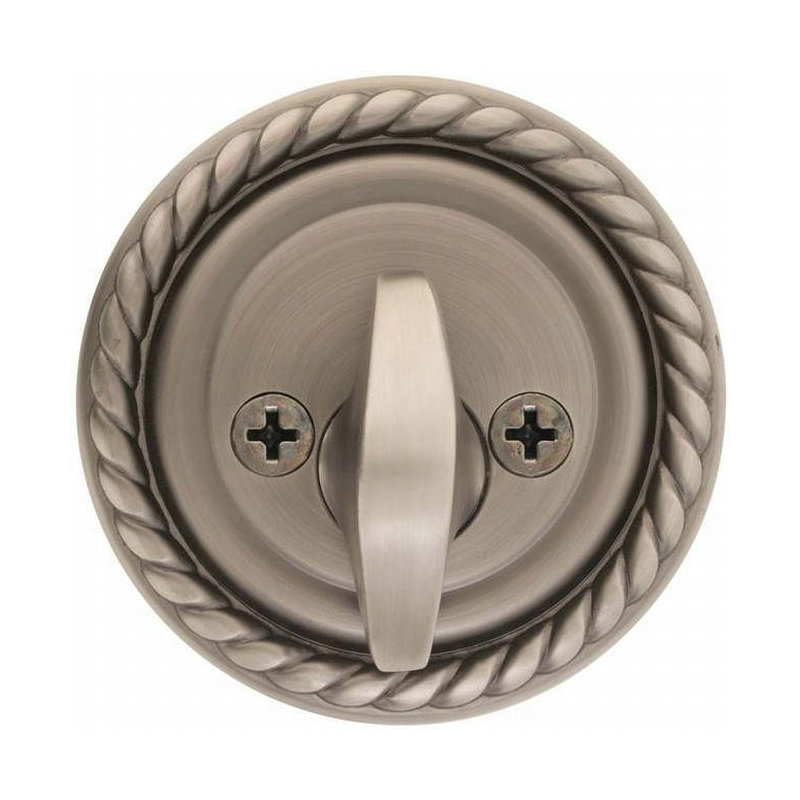 Rope Single Sided Deadbolt Pewter Finish, Satin Nickel
