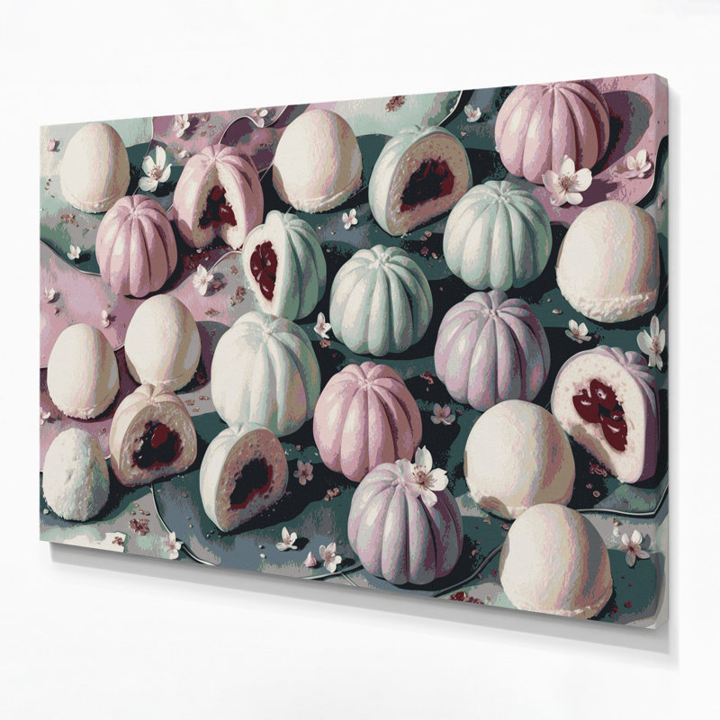 Art mural sur toile, Desserts Daifuku, H 12 po x l 18 po