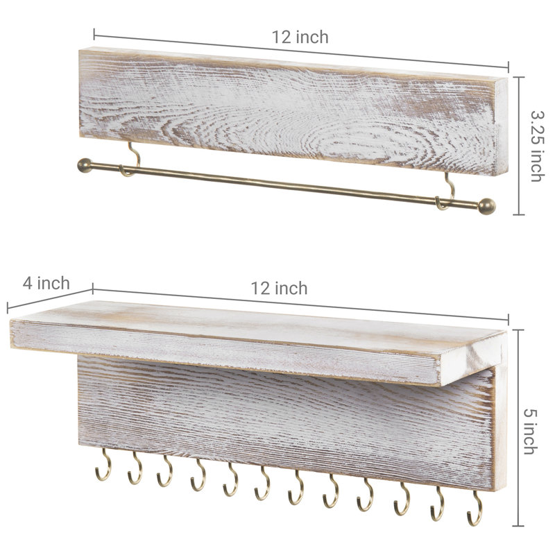 Fidah 2 Piece Wall Mounted Jewellery Holder Set